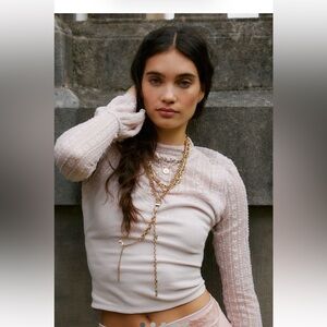 Free People Mina Long-Sleeve Top - S in hushed violet